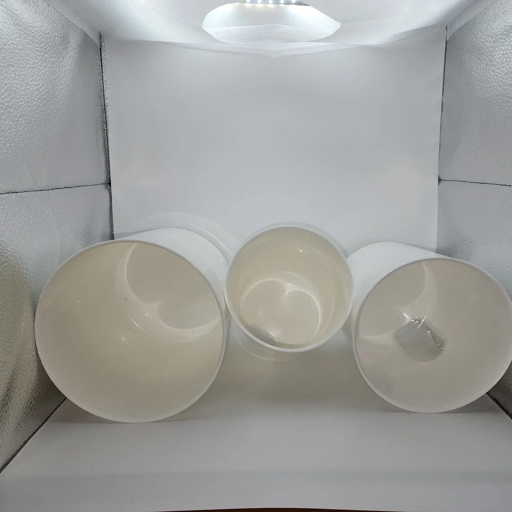 Tupperware Modular Mates One Touch Canister Set White Navy Blue 3 Piece Nesting